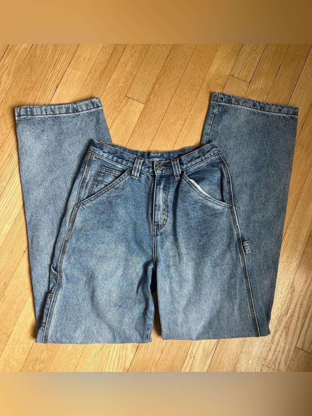 Brandy Melville Relaxed Workwear Jeans in Light Blue Denim